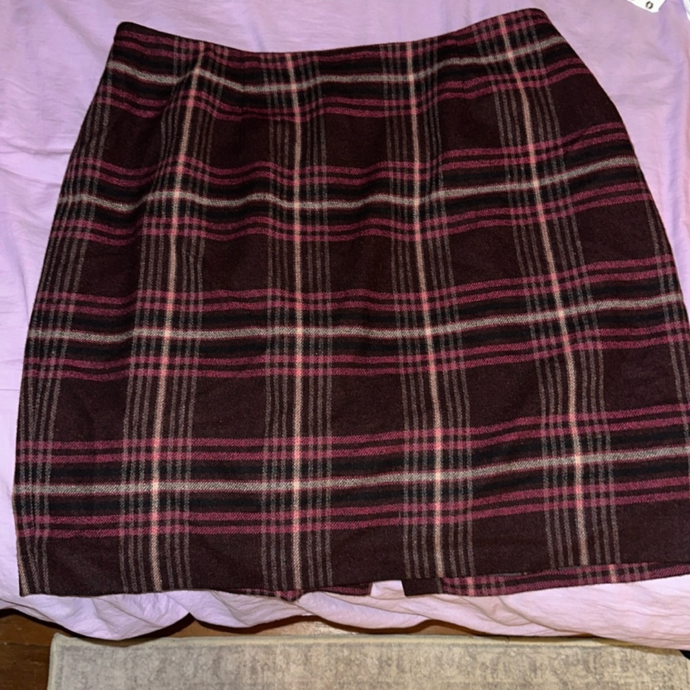 Talbots plaid wool skirt